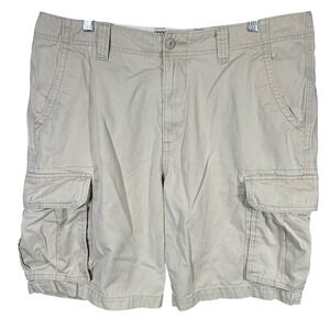 Old Navy Mens Khaki Cargo Shorts Size 38 Relaxed Fit Cotton Casual